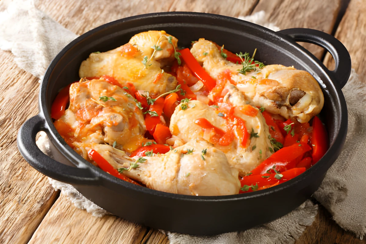 Image de la recette de Poulet Basquaise