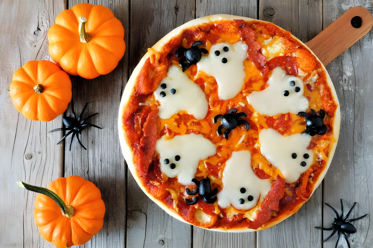 Pizza fantôme d'halloween