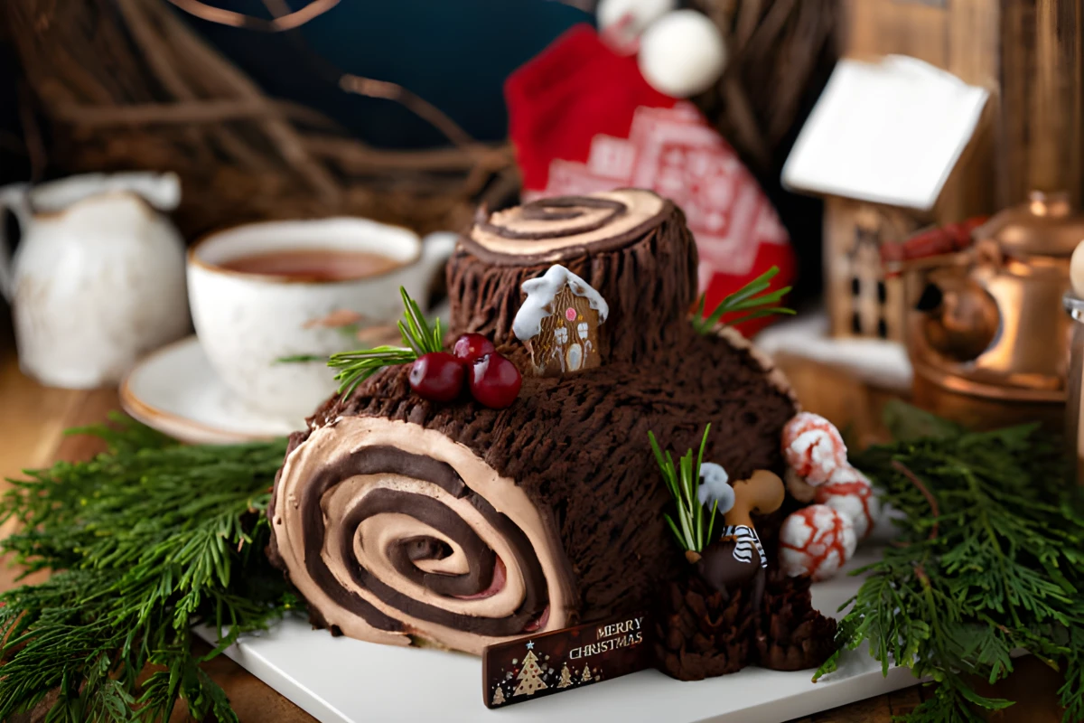 Bûche de Noël en rondin