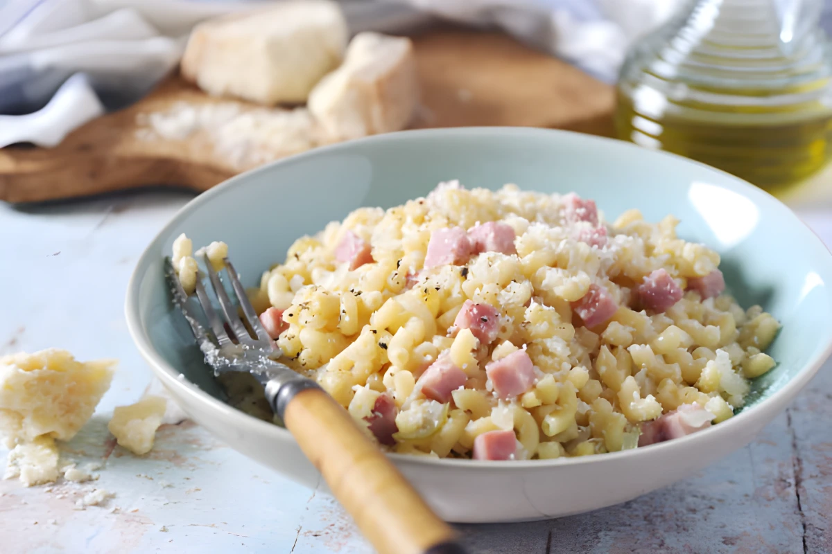 Coquillettes au jambon et à la crème au Cookeo