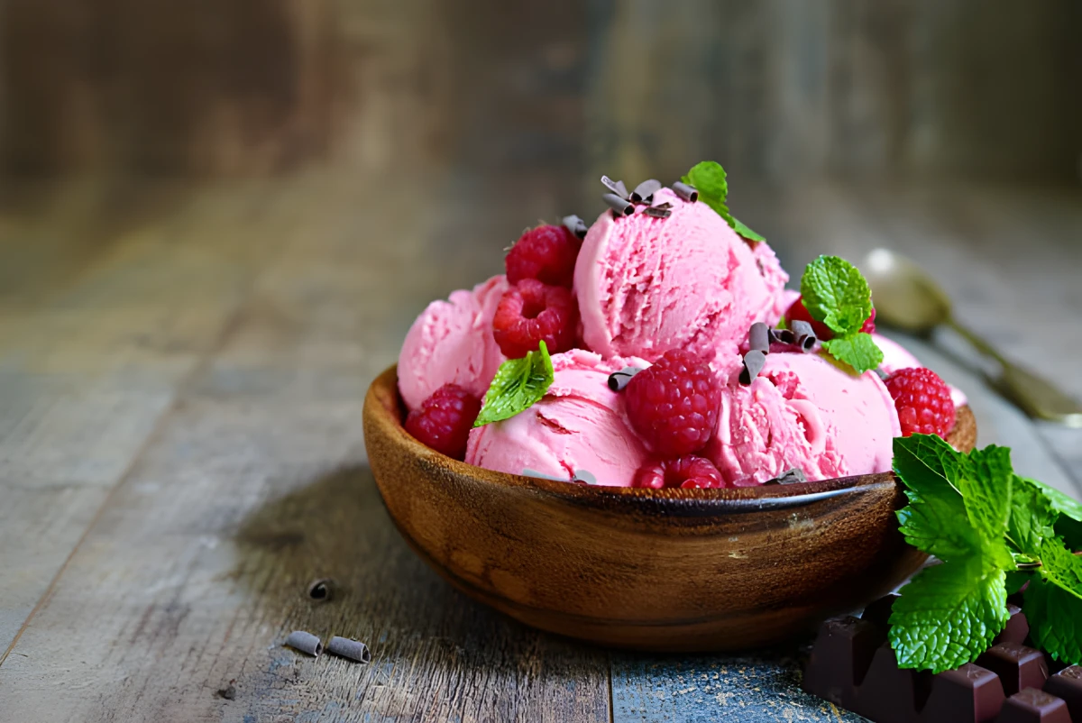 Image de la recette de Crème glacée à la framboise