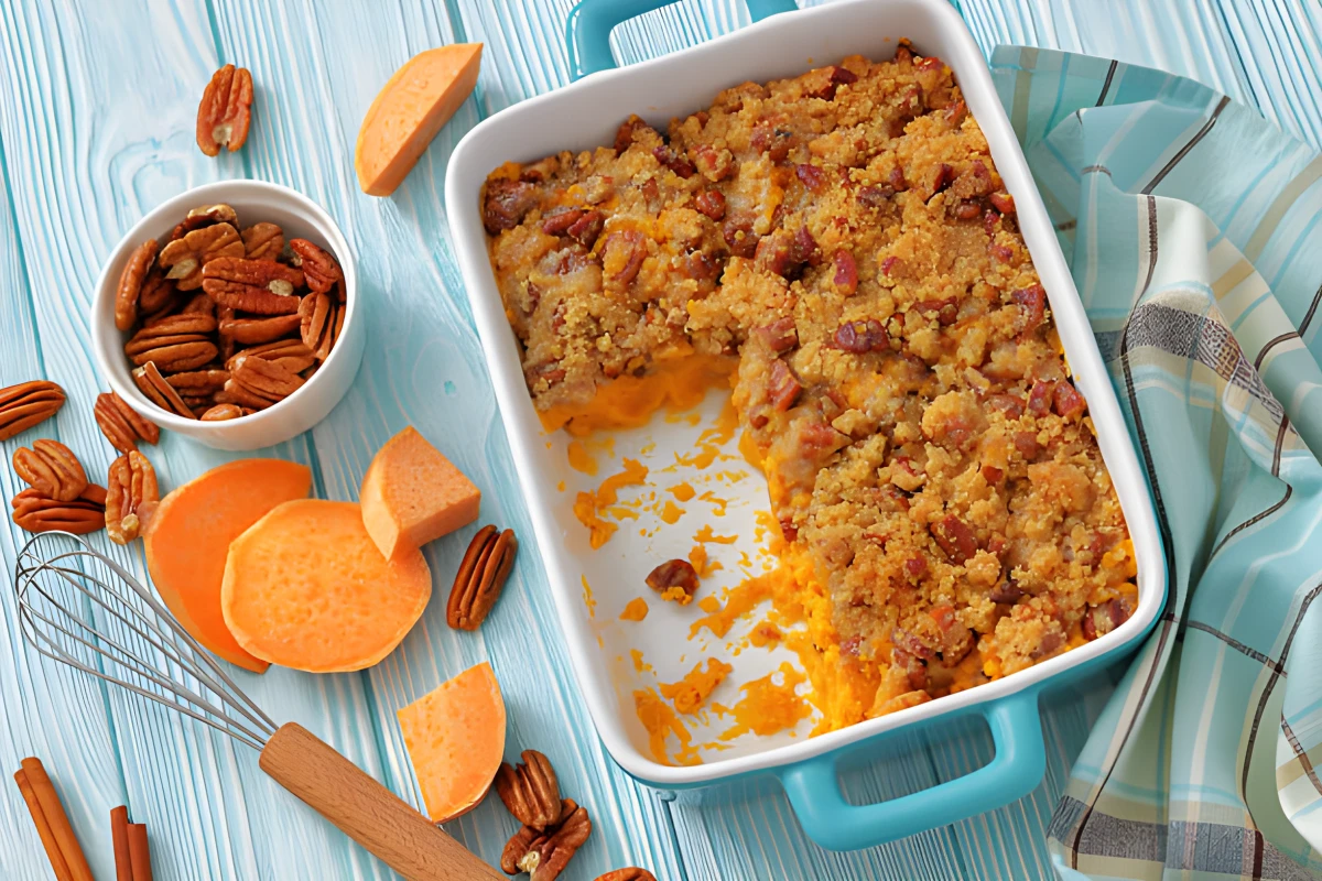 Image de la recette de Gratin de patates douces aux noix de pécan