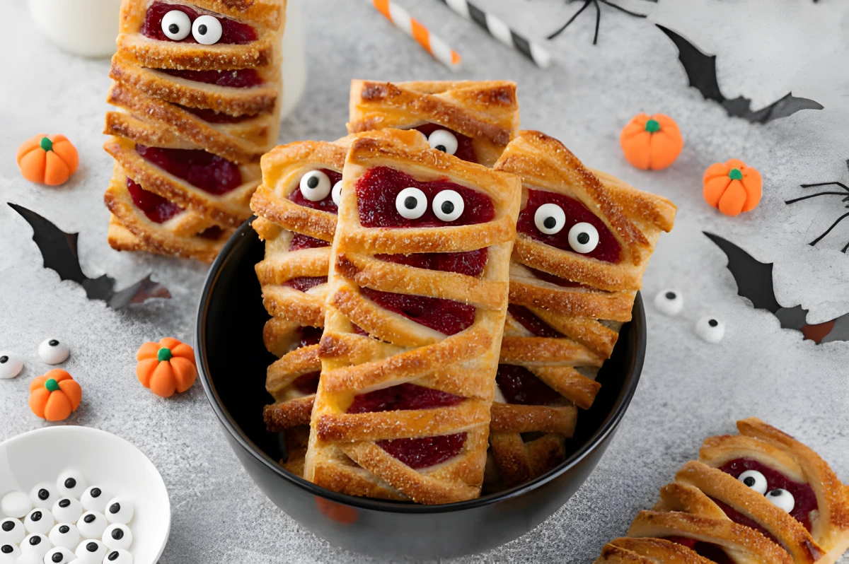 Image de la recette de Feuilletés momies à la confiture rouge