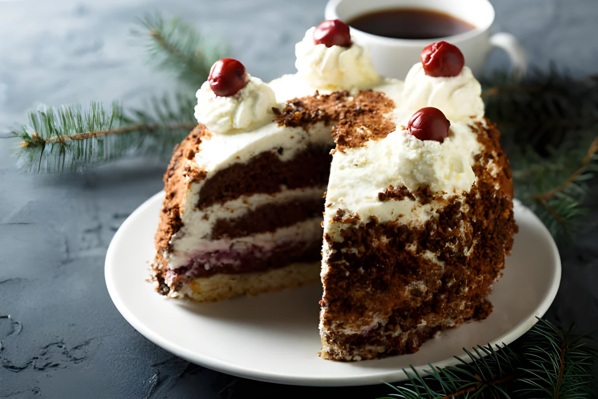 Image de la recette de Forêt-Noire traditionnelle au chocolat et cerises