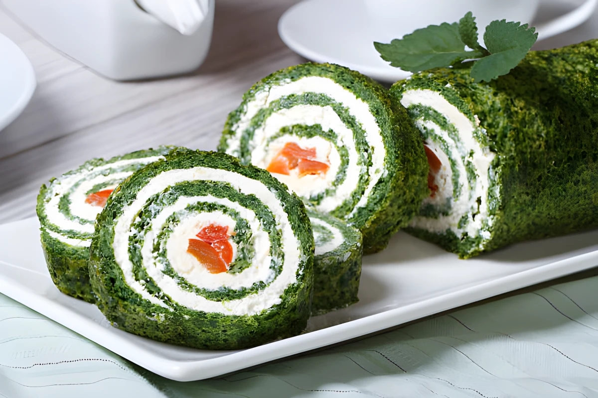 Image de la recette de Roulé aux épinards, fromage frais et saumon