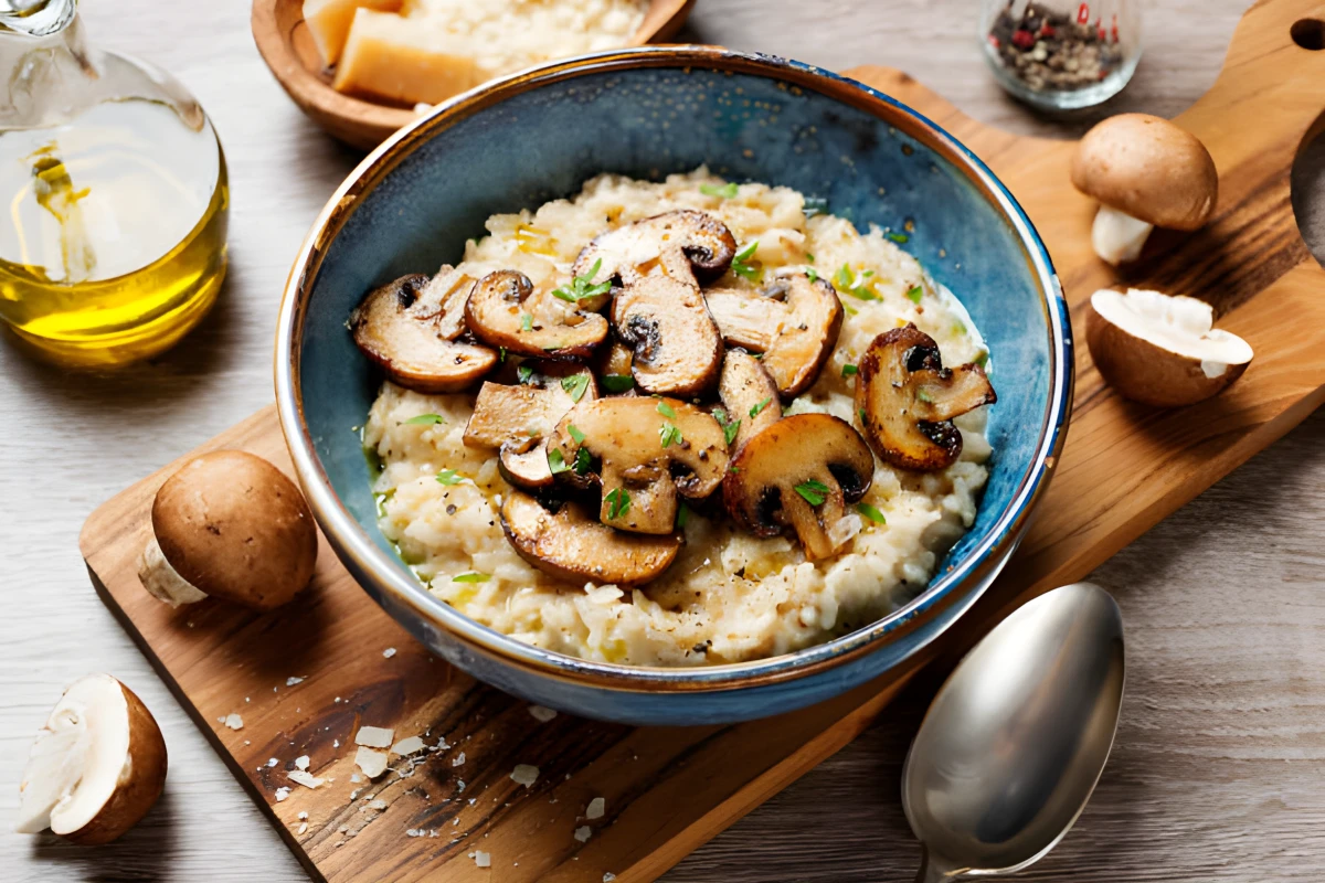 Image de la recette de Risotto crémeux aux champignons au Cookeo