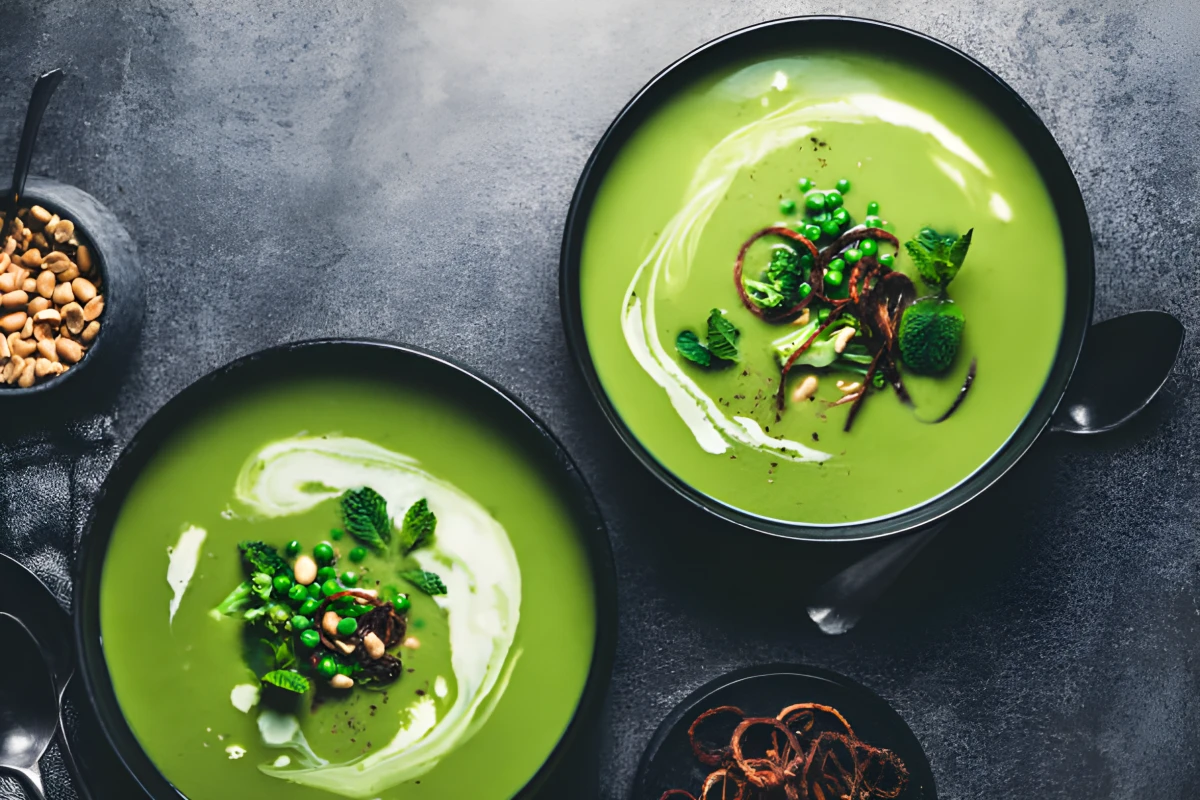 Image de la recette de Velouté crémeux de pois Verts & menthe fraîche