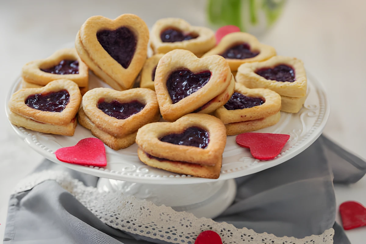 Image de la recette de Biscuits cœur sablés à la confiture de fraise