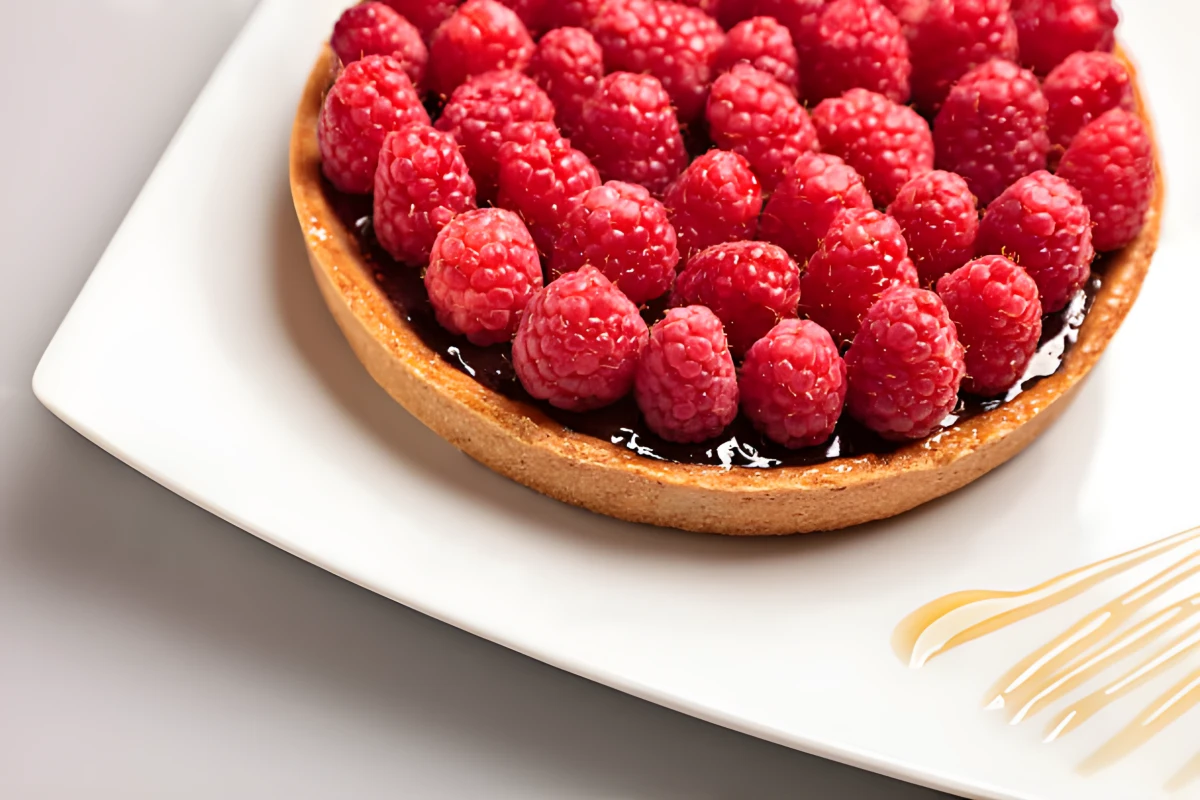 Image de la recette de Tarte intense chocolat-framboise