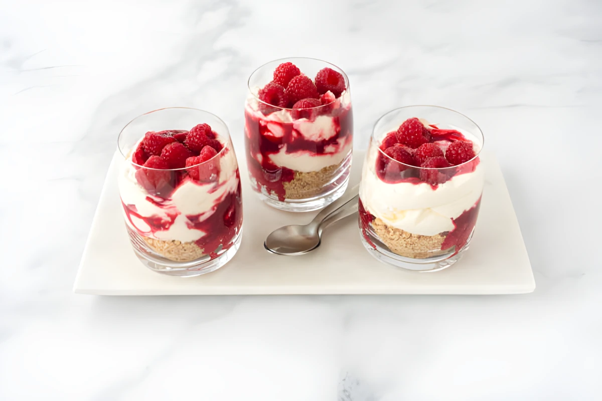 Image de la recette de Verrines Framboises-Cheesecake au Thermomix