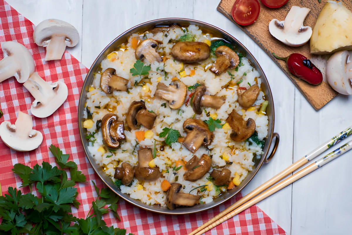 Image de la recette de Risotto crémeux aux champignons