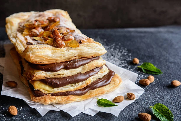 Mille-feuille chocolat amande caramélisée