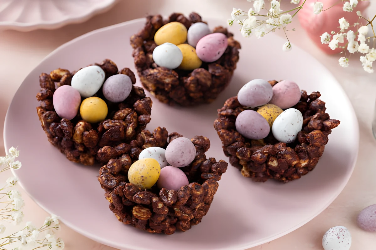 Image de la recette de Nid de riz au chocolat de Pâques