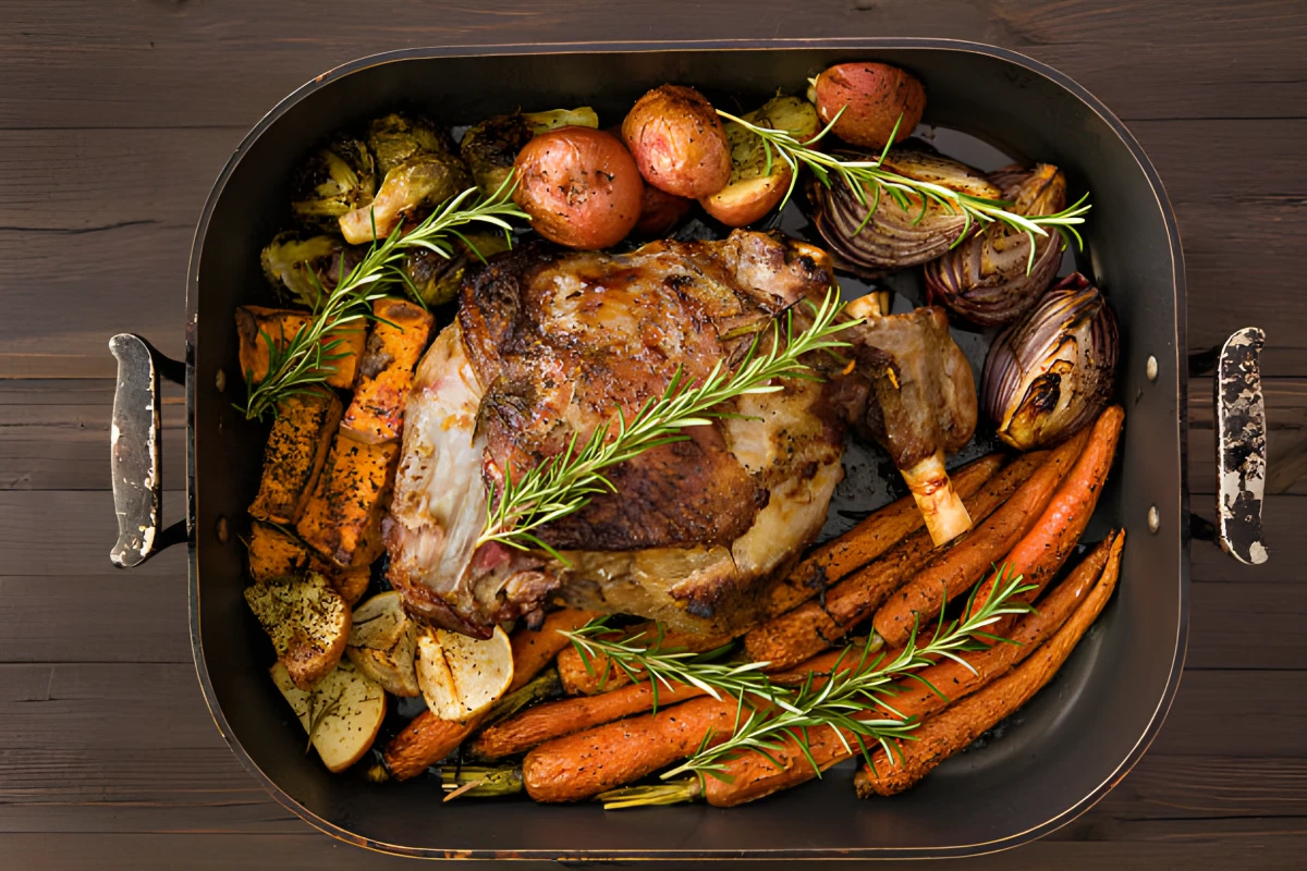 Image de la recette de Gigot d’agneau rôti et légumes
