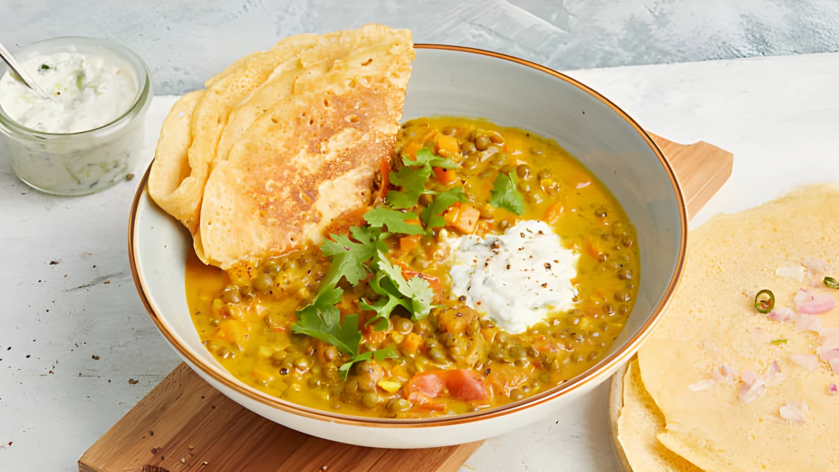 Dal de lentilles, galettes de pois chiches