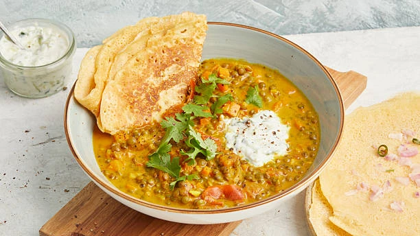 Dal de lentilles, galettes de pois chiches