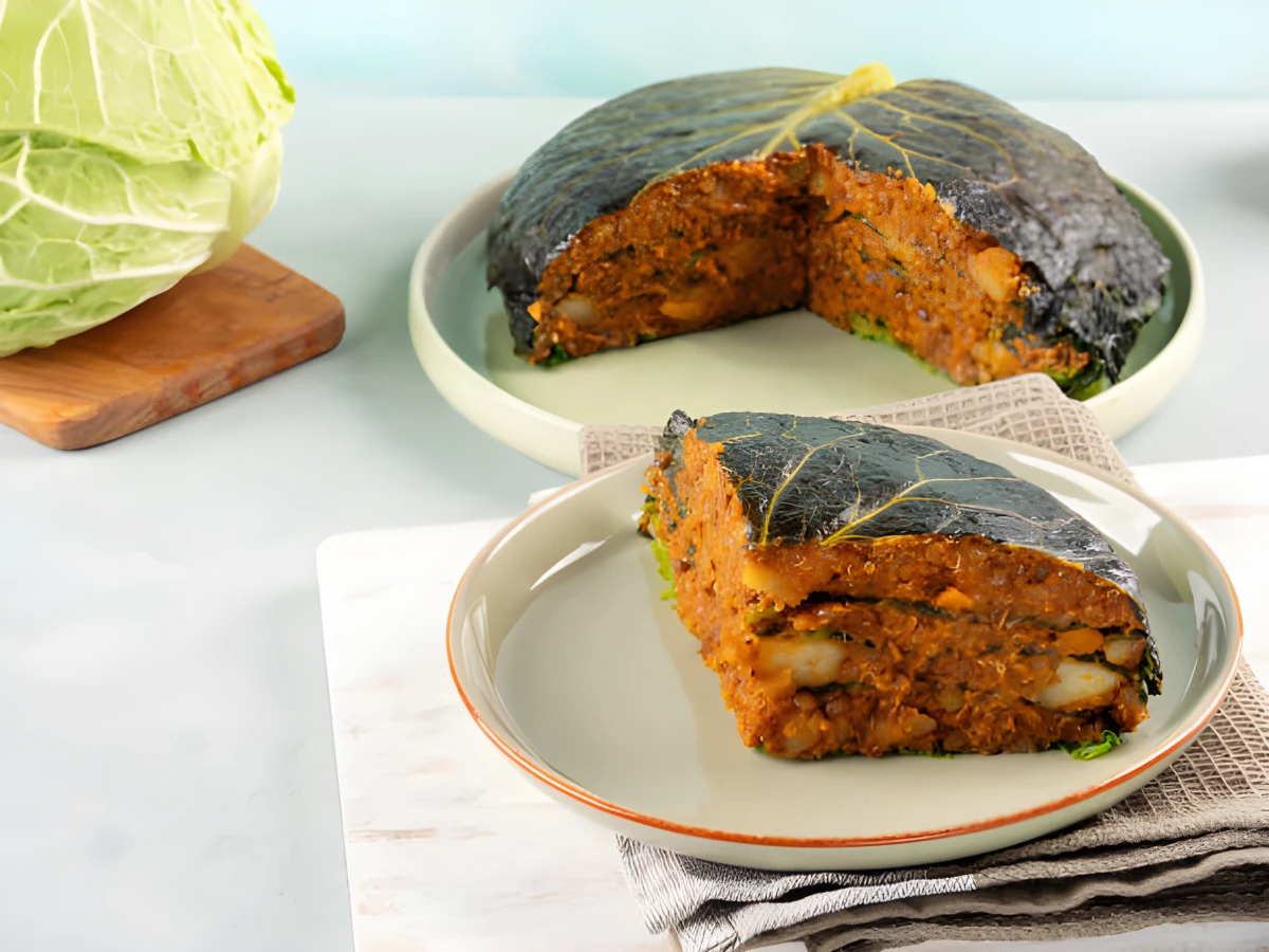 Image de la recette de Tarte de chou farcie quinoa lentilles