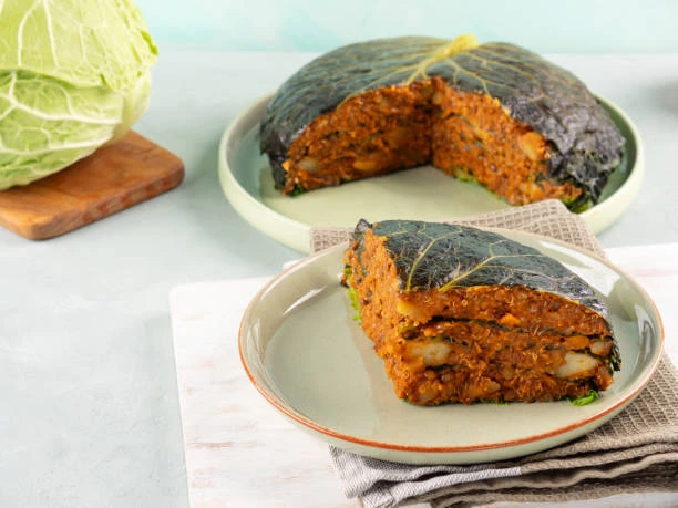 Tarte de chou farcie quinoa lentilles