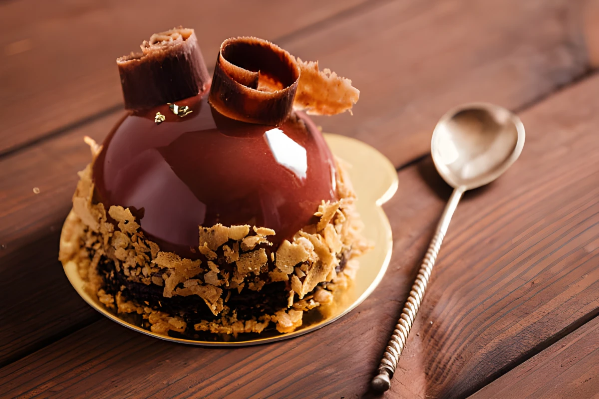 Entremets au chocolat en dôme