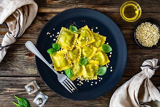 Raviolis ricotta basilic maison