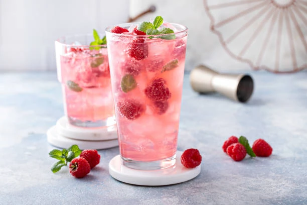 Limonade maison à la framboise