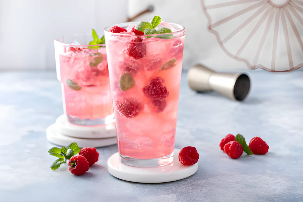 Limonade maison à la framboise