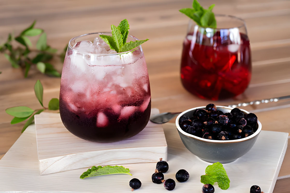 Cocktail de cassis noir rafraîchissant