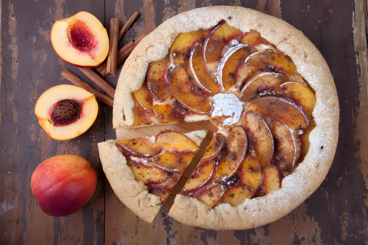 Image de la recette de Gâteau sablé aux nectarines et à la ricotta