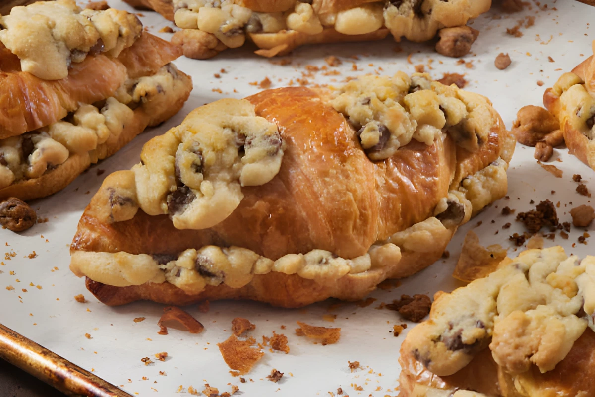 Image de la recette de Crookie - croissant cookie aux pépites de chocolat