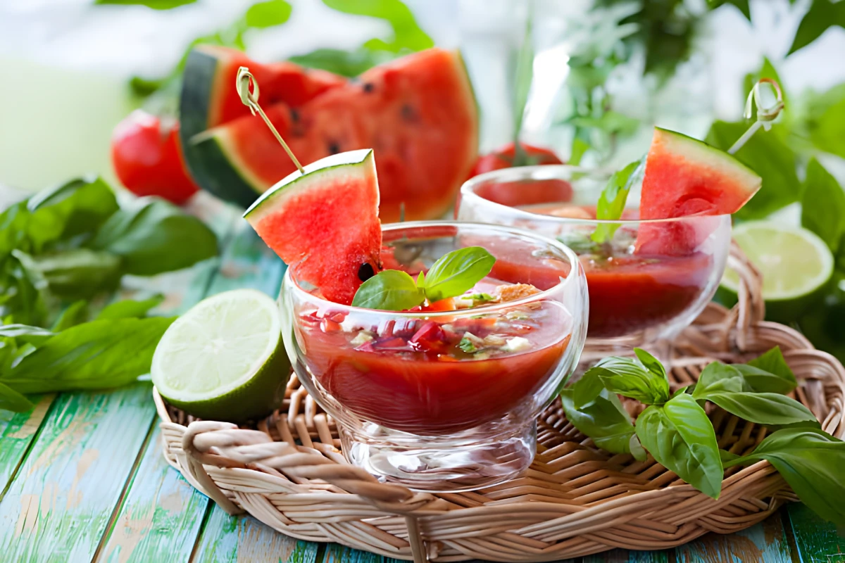 Image de la recette de Gaspacho de tomates et pastèque