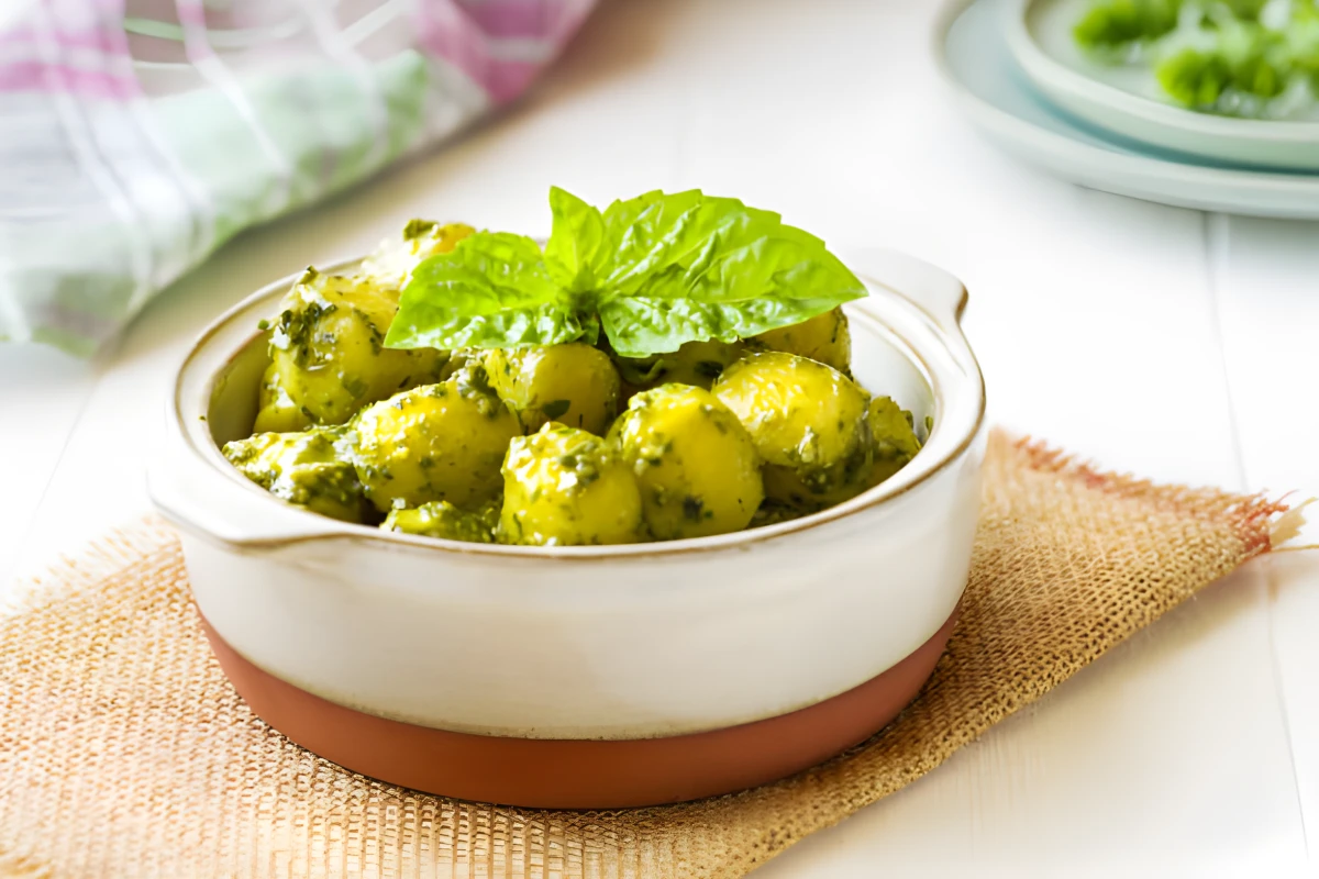 Image de la recette de Gnocchis de courgettes & pesto basilic