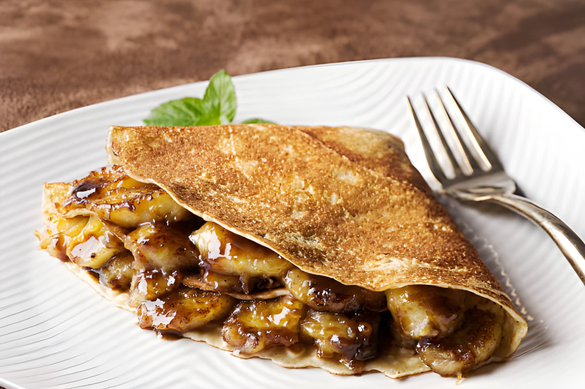 Crêpes à la banane caramélisée