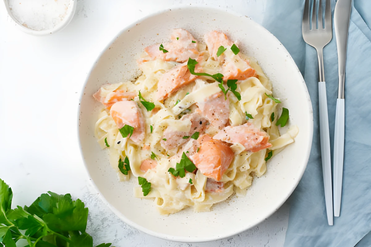 Image de la recette de Pâtes au saumon