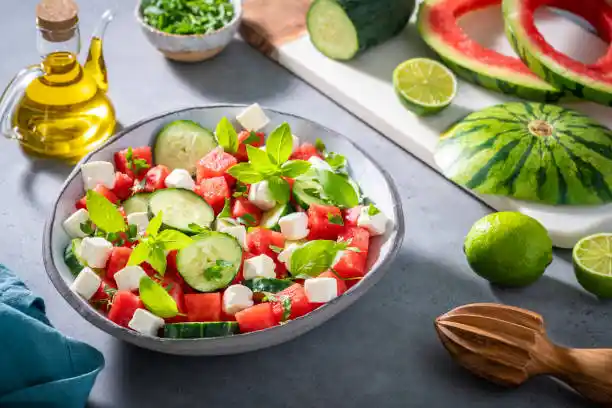 Salade pastèque et feta