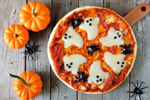 Image de la recette de Pizza fantôme d'halloween