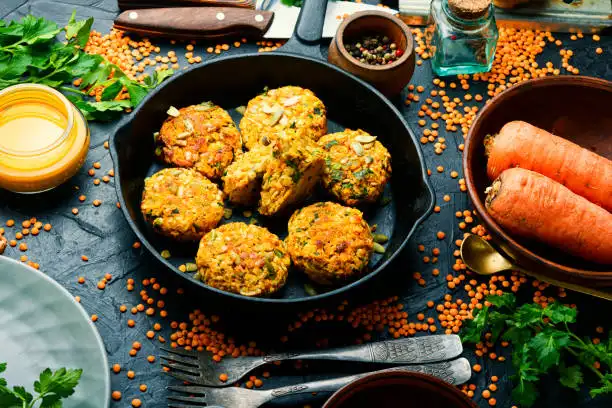 Escalopes végétariennes de carottes et lentilles