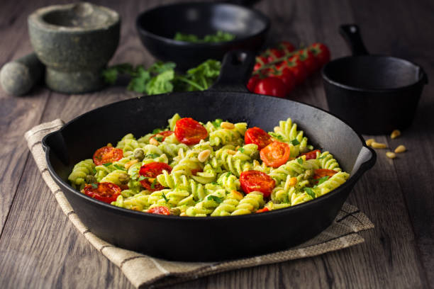 Image de la recette de Pâtes fusilli au pesto