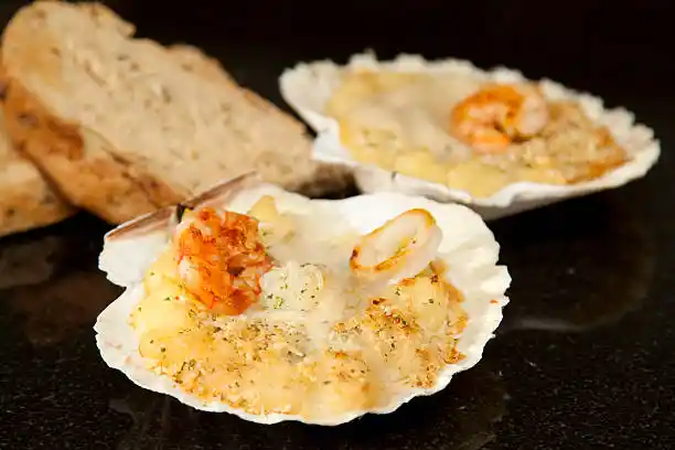 Coquilles Saint-Jacques gratinées