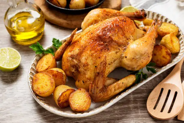 Poulet rôti pommes de terre&oignons au Airfryer